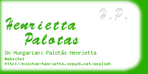 henrietta palotas business card